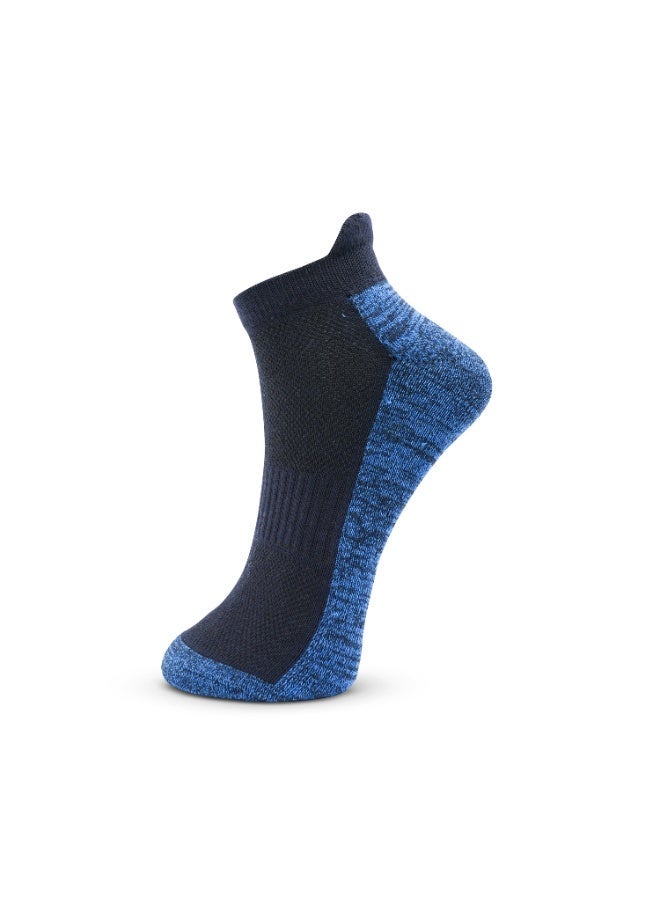 White Leaf Men’s Half-Terry Low-Cut Sneaker Socks – 3 Pairs (Light Blue, White, Black) – Breathable, Moisture-Wicking, Stay-Up Grip, OEKO-TEX & ECAS Certified, Free Size - Image 2